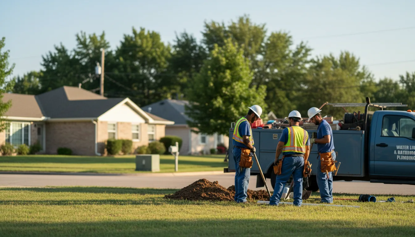 Residential water line and bathroom plumbing service in Dewey, IL